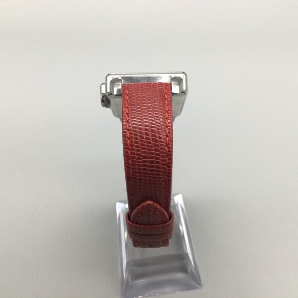 Coach Boyfriend Watch Women 32mm Silver Tone Day Date Red Leather New Battery main image 5